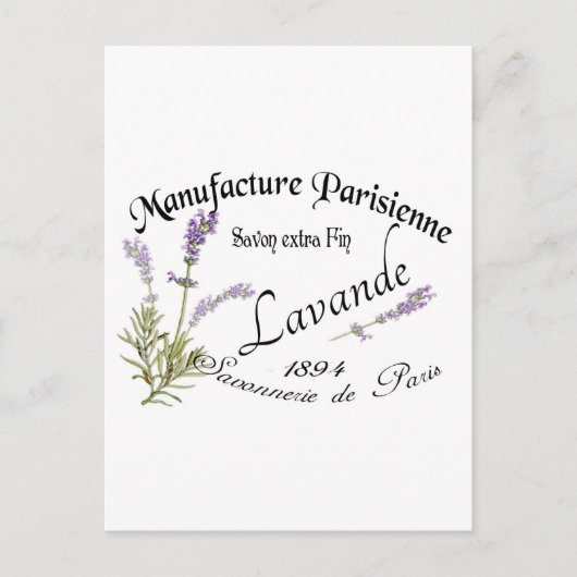 Antikes Lavendel Postkarte (Vorderseite)