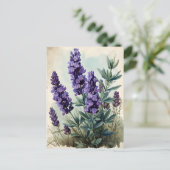 Antikes Lavendel Postkarte (Stehend Vorderseite)