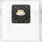 Antikes Lavendel-Tee-Quadrat-Label Quadratischer Aufkleber (Tasche)