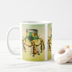 Antikes Lebensmittel, Organische Honigbienen tanze Kaffeetasse