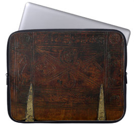 Antikes Leder mit Messingverschlüssen Laptopschutzhülle