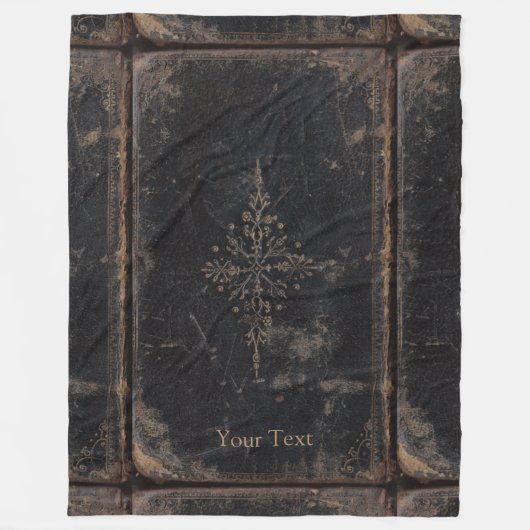 Antikes Lederbuch Goldblatt Fleecedecke (Vorderseite)