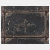 Antikes ledernes Buch-Goldblatt Fleecedecke (Vorderseite (Horizontal))