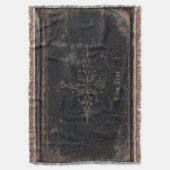 Antikes ledernes Buch mit Goldblatt Decke (Vorderseite Vertikal)