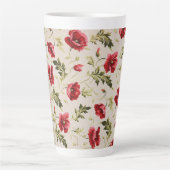 Antikes leuchtend rotes Mohnblumenmuster Milchtasse (Vorderseite)