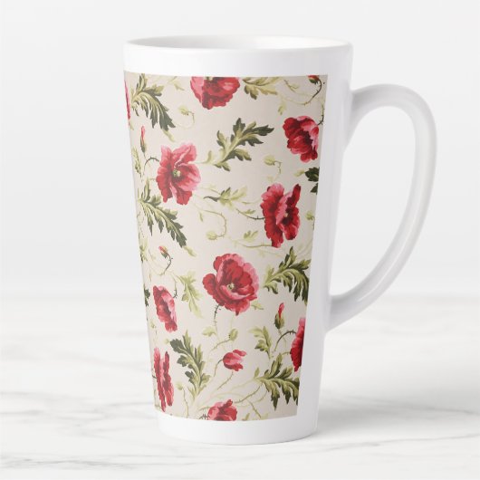 Antikes leuchtend rotes Mohnblumenmuster Milchtasse (Rechts)