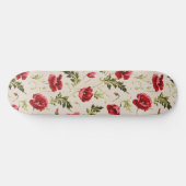 Antikes leuchtend rotes Mohnblumenmuster Skateboard (Horizontal)