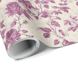 Antikes lila Floral Geschenkpapier
