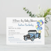 Antikes LKW-Laufwerk mit Babydusche Einladung (Stehend Vorderseite)