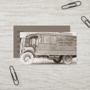 Antikes LKW-Sepia-Trödler-Hintergrund Visitenkarte