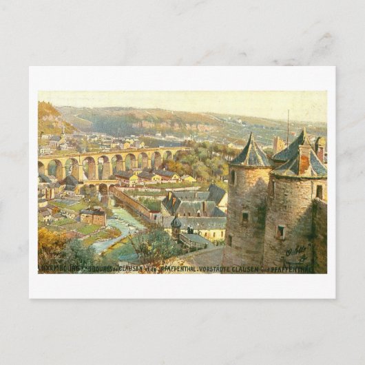 Antikes Luxemburg Postkarte (Vorderseite)