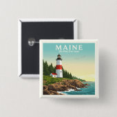 Antikes Maine Button (Vorne & Hinten)