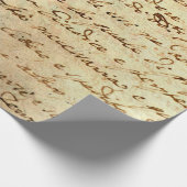 Antikes Manuskript aus dem 1700. Jahrhundert in Ti Geschenkpapier (Ecke)