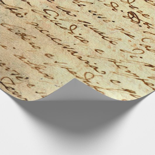 Antikes Manuskript aus dem 1700. Jahrhundert in Ti Geschenkpapier (Ecke)