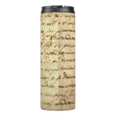 Antikes Manuskript aus dem 1700. Jahrhundert in Ti Thermosbecher (Rückseite)