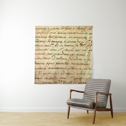 Antikes Manuskript aus dem 1700. Jahrhundert in Ti Wandteppich (Beispiel)