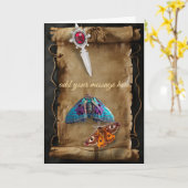 Antikes Manuskript gotisch Karte (Gelbe Blume)