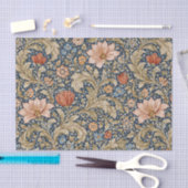 Antikes Marineblau-Blumenmuster Seidenpapier (Handwerk)