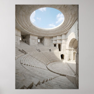 Antikes Marmor-Amphitheater Himmel Poster