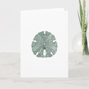 Antikes Meer Sand Dollar Illustration Gruß Karte