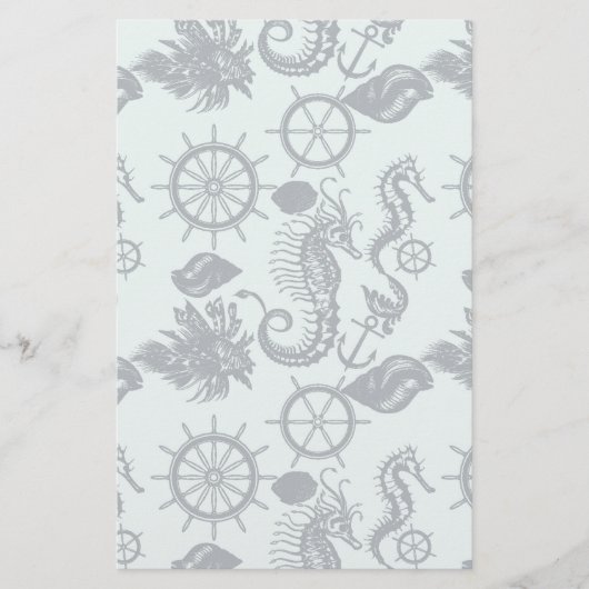 Antikes Meerestiere Muster Briefpapier (Vorderseite)