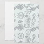 Antikes Meerestiere Muster Briefpapier (Vorne/Hinten)