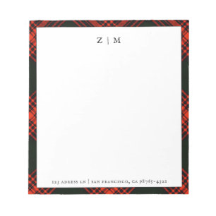 Antikes Menzies Jagd-Schottisch-Tartan Notizblock