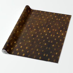 Antikes Messing Gold Damast Grunge Texturiert Gesc Geschenkpapier