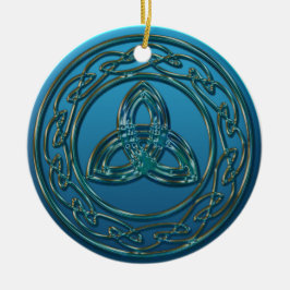 Antikes Metallkeltischer Dreiheits-Knoten im Keramik Ornament