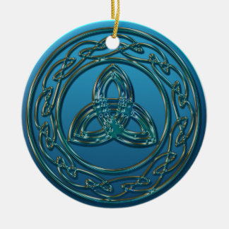 Antikes Metallkeltischer Dreiheits-Knoten im Keramik Ornament