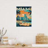 Antikes Miami Florida Poster (Küche)