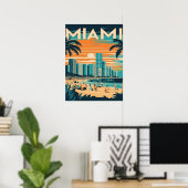 Antikes Miami Florida Poster (Heimbüro)