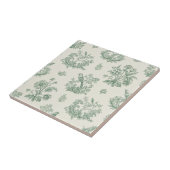 Antikes Mintgrün-Vogel-Toile-Blumenmuster Fliese (Seite)