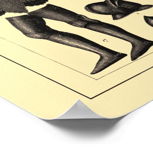Antikes mittelalterliches Armor Illustrations-Post Poster (Ecke)
