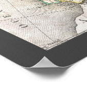 Antikes mittelalterliches Retro - Weltkarte Poster (Ecke)