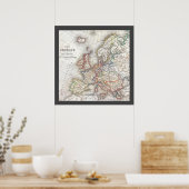 Antikes mittelalterliches Retro - Weltkarte Poster (Küche)