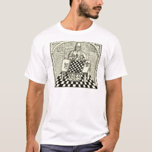 Antikes mittelalterliches Schachwoodcut T-Shirt