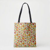 Antikes Mohnblumen Orange-Rotes Blumenmuster Tasche (Vorderseite)