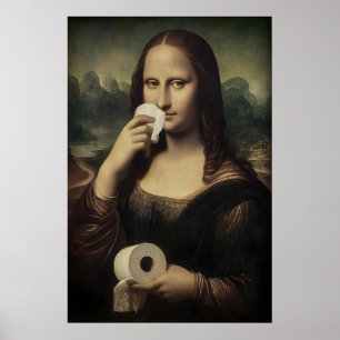 Antikes Mona Lisa Toilettenpapier Druck, Badezimme Poster