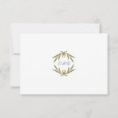 Antikes Monogramm Blumenranke RSVP Karte (Rückseite)