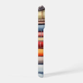 Antikes Monogramm mit Wasserfarben-Bücherstapel iPhone Hülle (Rechte Seite)