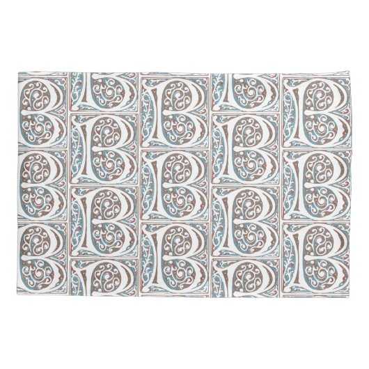 Antikes Monogramm-mittelalterliches Manuskript des Kissenbezug (Rückseite)