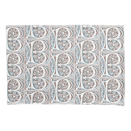 Antikes Monogramm-mittelalterliches Manuskript des Kissenbezug (Vorderseite)