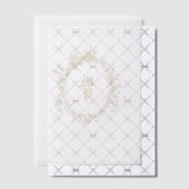 Antikes Monogramm Wreath Romantische Kalligrafie Pergament Einladungen (Versetzt (Einladung))