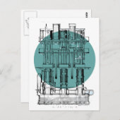 Antikes Motor-Diagramm Postkarte (Vorne/Hinten)