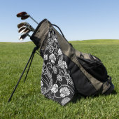 Antikes Muster Schwarz auf Weiß Golfhandtuch (Gras)