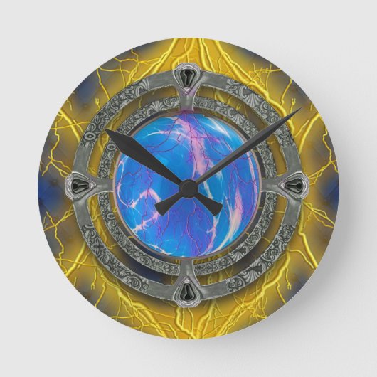 Antikes mystisches Zauber von magischen Zaubern un Runde Wanduhr (Vorderseite)