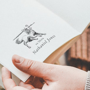 Antikes mythisches Buch Ex Libris Name Buchplatte Gummistempel