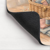 Antikes Nähkörbchen Landhausstil Pastell Mousepad (Ecke)
