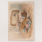 Antikes Nähkörbchen Landhausstil Pastell Puzzle (Vertikal)